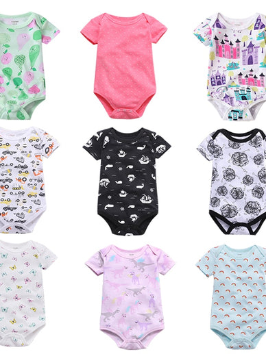 Baby Bodysuits 100% Cotton Infant Body Short Sleeve Clothing Similar Jumpsuit Cartoon Printed Baby Boy Girl Bodysuits