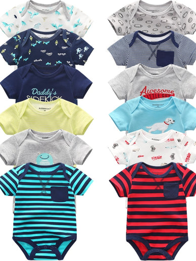 Super Cotton Baby Bodysuit Fashion 6pcs/lot Newborn Body Baby Suits Short Sleeve Overalls Infant Boy Girl Jumpsuit kids clothes