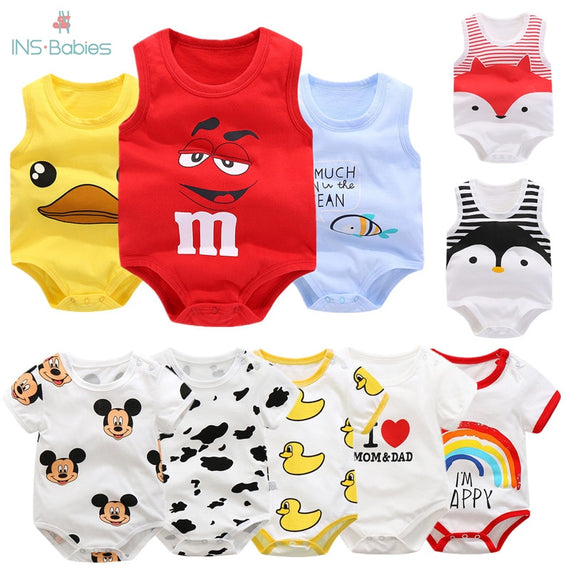 Baby Boy Sleeveless Cartoon Bodysuit for Girls/Boys