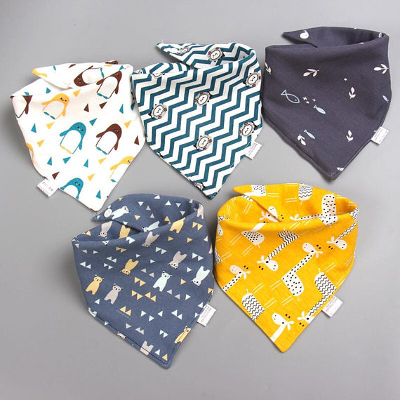 Baby Bibs Drooling Cotton 5Pcs